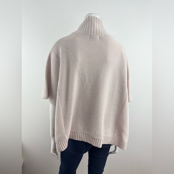 NOTE DI ANITA Turtleneck cashmere blend poncho - Soft Pink One size - Picture 10 of 12